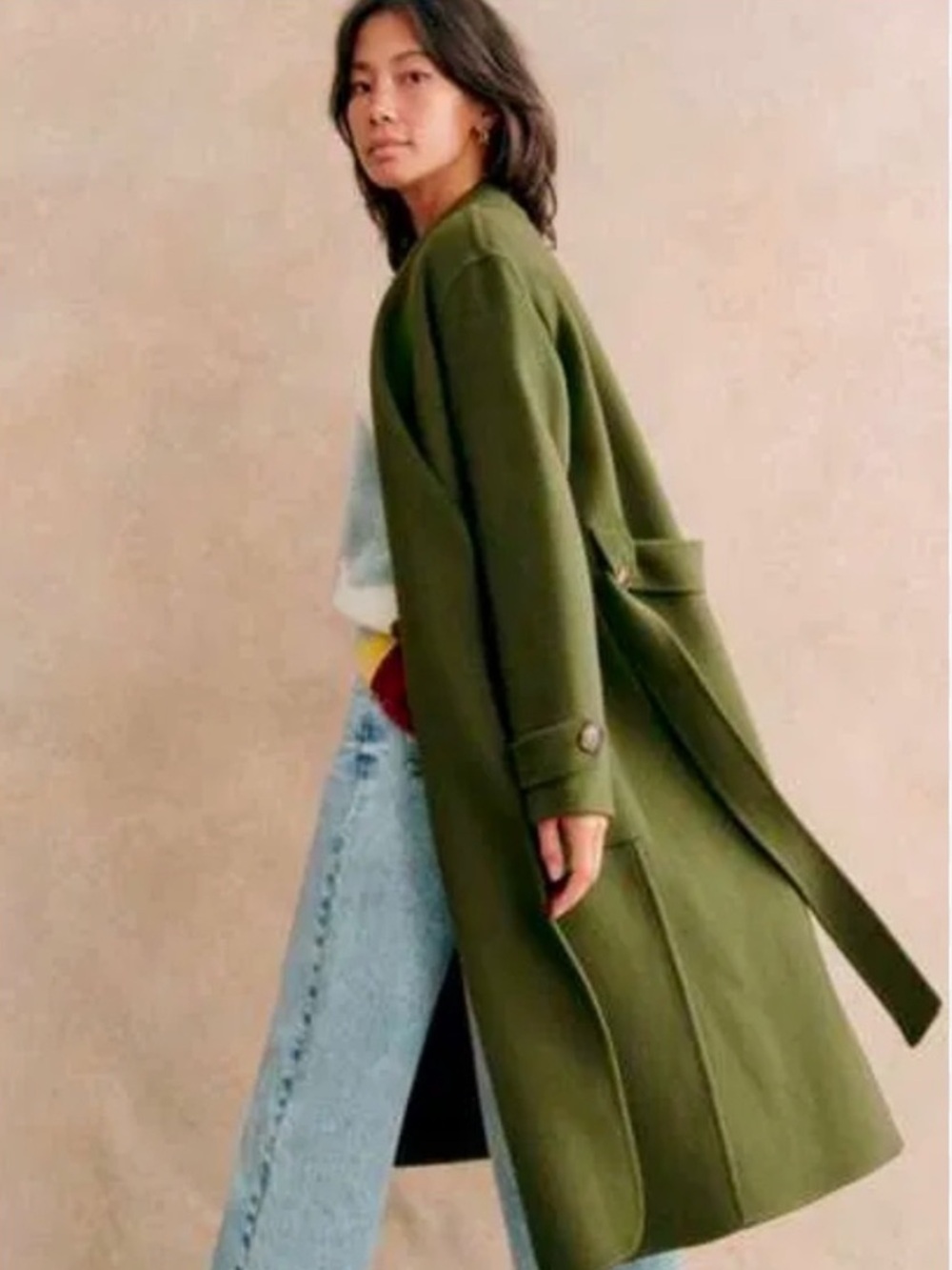 Sezane Mederick Coat - Green Garden
